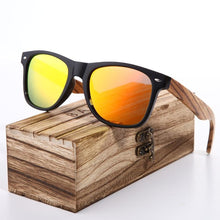 将图片加载到图库查看器，Luxury Handmade Polarized Handmade Bamboo Wood Universal Sunglasses In Zebra Wood Style  Vintage Wooden Frame Male Driving Sun Glasses Shades Gafas With Box and UV400Protection
