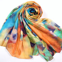 Load image into Gallery viewer, 2016 Winter Fashion Women's Scarf Hot Sale Mulberry Silk Scarves Shawl Female Long Silk Scarf Blue and Coffee 180*110cm
