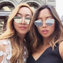 Load image into Gallery viewer, Luxury Vintage Modern Cat Eye Metal High Quality Frame  With Miror Sunglasses For  Women and Lady sunglasses With UV400 Protection
