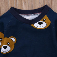 将图片加载到图库查看器，Baby Boy Clothes T shirt Hoodies and Long Pants Long Sleeve Outfits For Boys Pajamas With Bear Deisgn In Modern Style
