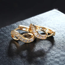 将图片加载到图库查看器，Small Hoop Earrings For Women Rose Gold Plated Earring AAA Zirconia Women's Jewelry Best Gifts Bijoux Jewelry E053
