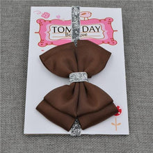 Load image into Gallery viewer, Luxury New Baby Hair Bow Flower Headband Silver Ribbon Hair Band Handmade Hair Accessories Bow for Children
