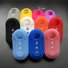 Load image into Gallery viewer, ZAD silicone key cover Case set shell skin For fiat 500 3 Buttons Flip remote Key Blank Fob Auto parts car accessories colorful
