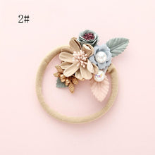 将图片加载到图库查看器，Modern Fashion Floral Headband Newborn Baby Elastic Hairbands Pearl Fresh Style Bow Knot For Girls
