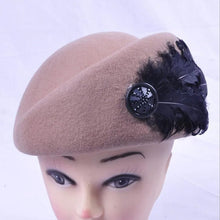 将图片加载到图库查看器，Australian Hats Elegant Wool Feather Bow Airline Stewardess White Women's Fedora Caps Formal Lady Hat Royal Style DomeChapeu
