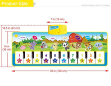 将图片加载到图库查看器，Animals Musical Mat Carpet with 10 Keys Record Function Animal Sounds Play Touch Piano Educational Toys For Kids
