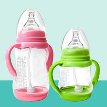 将图片加载到图库查看器，Baby Safe Plastic BPA Free Anti-colic Baby Milk Water Juice Bottle with Straw for Infant Feeding For Kids
