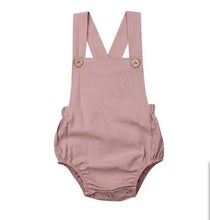 Load image into Gallery viewer, Newborn Infant Baby Boy/Girl Bodysuit Summer Button Jumpsuit Striped Casual Sleeveless Backless Solid Outfits Clothes for Girls
