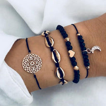 Load image into Gallery viewer, Luxury Modern  Gold Crystal Circle Arrow Bracelets Set for Women In Bohemian Pink Opal Adjustable Charm Bracelet Jewelry Style for Women and Ladies
