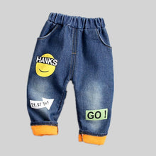 Load image into Gallery viewer, Winter Warm Baby Girls Pants Cotton Denim Digital , Outfit for Infant Clothing Newborn Toddle Boys Trousers
