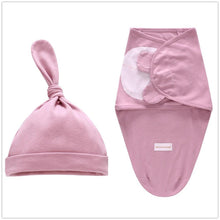 将图片加载到图库查看器，Baby Swaddle Blanket With Cap For Newborn Wrap Cotton Swaddling Bag Baby Envelope Sleep sack  Blanket .
