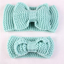 Load image into Gallery viewer, Handamde Mom and  Daughter Elasticity Headband Solid Knitted Bowknot Hairband Hair Accessories For Mom and  Baby
