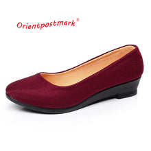 Load image into Gallery viewer, Women Ballet Shoes Women Wedges Shoes for Work Cloth Sweet Loafers Slip On Women's Pregnant Wedges  Shoes Oversize Boat Shoes
