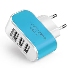 Load image into Gallery viewer, 3 Ports USB Charger 5V 2A USB Wall Power Adapter EU Charger Quick Charging Ideal Phone Charger
