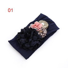 Load image into Gallery viewer, Luxury Handamde Pearl Baby Kids Fashion Headbands Nylon Flower Girl Hairband Pearl Turban Soft Bow
