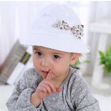 Load image into Gallery viewer, Modern Baby Girls Sun Hat Cotton Baby Hat Kids Child Cap Bowknot Flower Print Bucket Hat Double Sided
