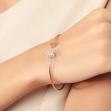 将图片加载到图库查看器，New Fashion Adjustable Stainless Steel Crystal Double Heart Bow Cuff Opening Bracelet For Women Jewelry Gift

