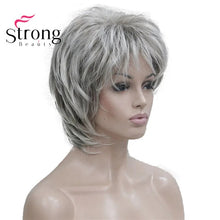 Load image into Gallery viewer, StrongBeauty Short Soft Shaggy Layered Silver Mix Classic Cap Full Synthetic Wig Women's Wigs Blonde COLOUR CHOICES
