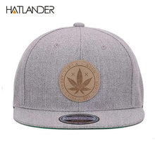 Load image into Gallery viewer, [HATLANDER]Maple solid cotton snapback caps women's flat brim hip hop cap outdoor baseball cap bone gorras mens caps and hats
