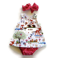 将图片加载到图库查看器，Summer Baby Girl Clothes Toddler Floral Headband Cartoon Dress Dot Shorts Outfits Clothes set 0-24M For Baby Girls  With Bow
