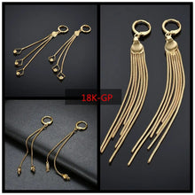 Load image into Gallery viewer, Women's Long Tassel Drop Earrings For Women Wholesale Female Gold Color Elegant Kpop Bridal Party Jewelry EH334 Oorbellen
