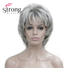 Load image into Gallery viewer, StrongBeauty Short Soft Shaggy Layered Silver Mix Classic Cap Full Synthetic Wig Women's Wigs Blonde COLOUR CHOICES
