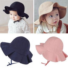 将图片加载到图库查看器，Baby Girl Summer Outdoor Beach Floral  Lovely Lace Princess  Bucket Sun Hat For Girls
