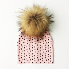 Load image into Gallery viewer, Luxury Modern Baby Hat Cotton Printing Hat With Pompon For Girls Autumn Winter Boys Caps Children Bonnet For Kids
