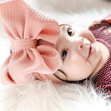 Load image into Gallery viewer, Modern Luxury Adjustable Big Bow Headwrap Baby Headband Top Knot Headbands, Over Sized Bow Hair Turban Newborn Head Band for Girls
