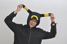 将图片加载到图库查看器，Women's Black Umbreon Hoodie Outerwear Jacket Sweatshirt Unisex Cosplay Costumes Plush Animal Hoodie Suits

