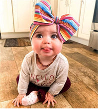 Load image into Gallery viewer, Handmade Bow Flowers Baby Headbands Printed Bowknot Elastic Baby Turban Newborn Hair Accessories For Baby Girls
