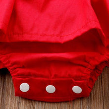 Load image into Gallery viewer, Modern Baby Girl Ruffle Red Lace Romper Party Cotton Dresses with a headband for Newborn And Girls 0-24Months
