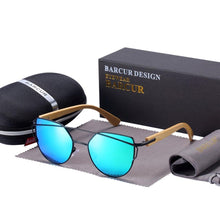 将图片加载到图库查看器，Bamboo High Quality Female Sunglasses Oversized Women Polarized Sunglasses With Natural Bamboo In Elegant and Luxury Cat eye Eyewear Luxury Style
