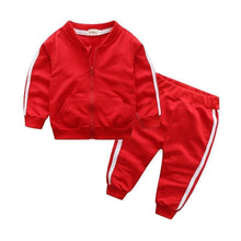 Load image into Gallery viewer, Fashion New Clothes Cotton Long Sleeve Solid Zipper Jacket Pants 2pcs Baby Boy / Baby Girl Clothing Set In Sport Design
