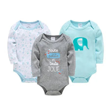 将图片加载到图库查看器，3/6 PCS Kavkas Cotton Baby Bodysuit Long Sleeve Set for Newborn Boys &amp; Girls 0–12 Months

