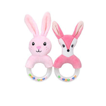 将图片加载到图库查看器，Modern Luxury Baby Rattle Toys Rabbit Plush Baby Cartoon Bed Toys for Newborn Educational Toy Rabbit Bear Hand Bells For Kids and Baby
