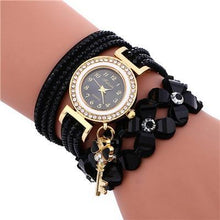 将图片加载到图库查看器，Women watches New luxury Casual Analog Alloy Quartz Watch PU Leather Bracelet Watches Gift For Female and Women
