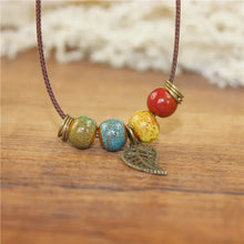 Load image into Gallery viewer, Miredo jewelry wholesale simple ceramic necklaces women's coin wood collar stone boho  necklace pendant free shipping #1460
