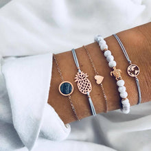 Load image into Gallery viewer, Modern Elegant Luxury Jewely Amazing Epic Set Outstanding Pineapple Heart Map Stone Gem Bangles Bracelets Set For Women
