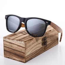 将图片加载到图库查看器，Luxury Handmade Polarized Handmade Bamboo Wood Universal Sunglasses In Zebra Wood Style  Vintage Wooden Frame Male Driving Sun Glasses Shades Gafas With Box and UV400Protection
