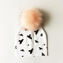 Load image into Gallery viewer, Luxury Modern Unique Toddler Boys and Girls Cartoon Printing Cotton Pompom Cap For Baby Beanie Hat With Pompon For Kids
