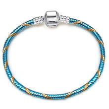 Load image into Gallery viewer, Luxury Modern High Quality Authentic Silver Color Snake Chain Fine Bracelet Fit European Charm Bracelet for Women With Heart and Star
