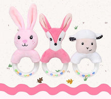 将图片加载到图库查看器，Modern Luxury Baby Rattle Toys Rabbit Plush Baby Cartoon Bed Toys for Newborn Educational Toy Rabbit Bear Hand Bells For Kids and Baby
