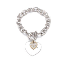 Load image into Gallery viewer, Gold Love Heart Charm Bracelets For Women Accessories Silver Color Link Chain Bracelets &amp; Bangles Trendy Jewelry Design
