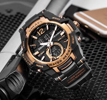 Load image into Gallery viewer, Modern Luxury Sport Watch For Men Fashion Casual Alarm Clock 50M Waterproof In Military Chrono Dual Display Style Wristwatches Relogio Masculino
