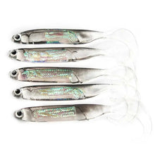 Load image into Gallery viewer, 5Pcs/lot Fishing Soft Bait 7CM 7.5CM 1.7G 2.3G 2.7G T Tail fish Fishing Lures Rainbow Color Sequin Swing Fishing Spinner Bait
