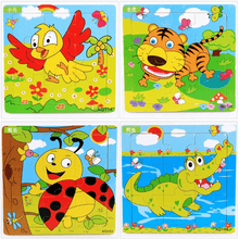 将图片加载到图库查看器，1 Pcs Animal Wooden Puzzles For Children In Wooden 3D Mosaic Puzzles Kids Educational Toys Design  For Baby Birthday Gifts

