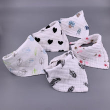 Load image into Gallery viewer, Modern 5PCS/Pack Cotton Baby Bibs 4 Lyers Girls Boys Triangle Feeding Burp Cloth  Collar Scarf For Feeding
