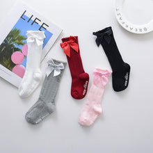 Load image into Gallery viewer, New Kids Stretchable Socks Toddlers Girls Big Bow Knee High Long Soft Cotton Lace Baby Comfortable Colorful  Socks
