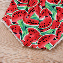 Load image into Gallery viewer, 2PCS Newborn Baby Girl Watermelon Summer  Cute Bodysuit Jumpsuit Outfit WIth Bow For Girls
